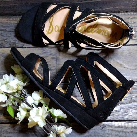 Sam Edelman Other - Sam Edelman Danica Kalisa Black Wedge Gladiator Sandals Size 13m Youth EUC